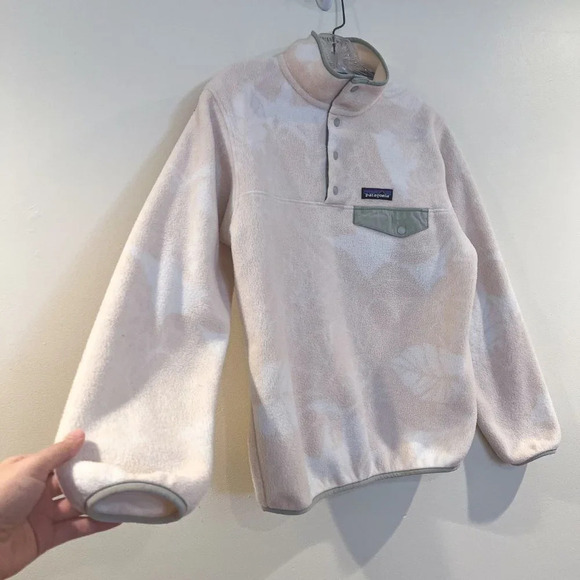 Patagonia Synchilla Cream Fleece Outdoor Casual Snap Button Pullover Small - Picture 3 of 8